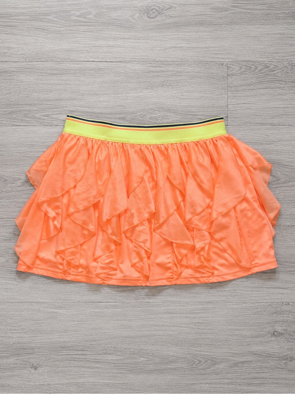 Adidas Climacool G Frilly Neon Orange Tennis Skirt with Contrast Waistband Skort - Picture 3 of 3